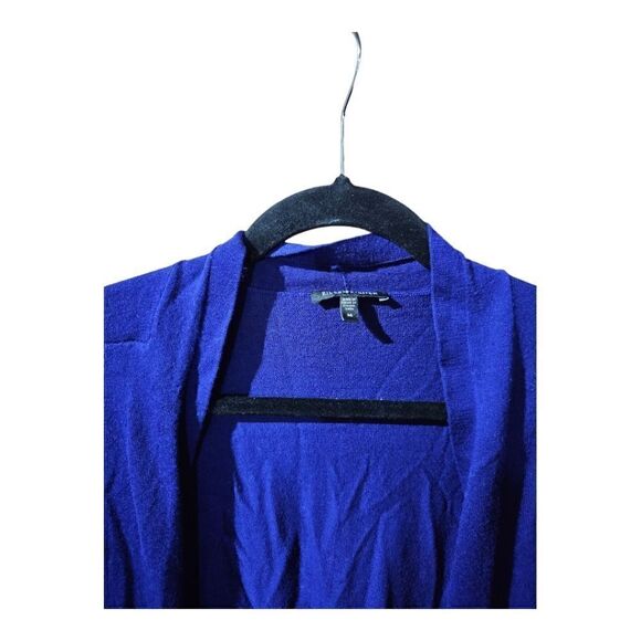 EILEEN FISHER Blue Open Front Merino Wool Long Cardigan Sweater - Size Medium - Picture 3 of 7